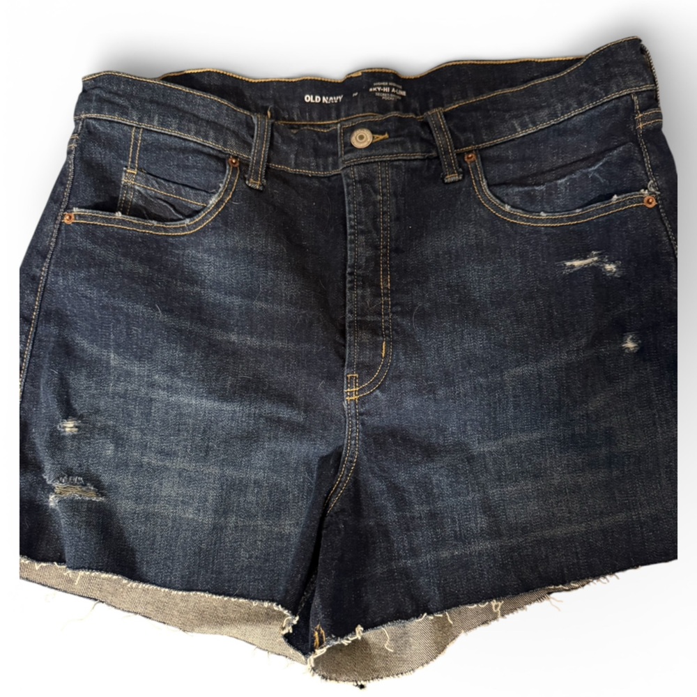 Old Navy Dark Wash Jean Shorts High Waisted